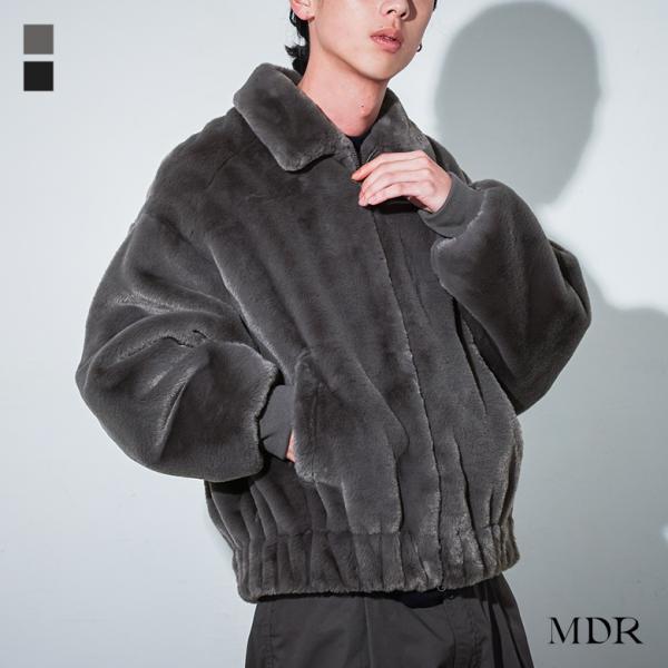 ジャケット メンズ アウター ボンバージャケット 長袖 ブルゾン フェイクファー ステンカラー 裏地...