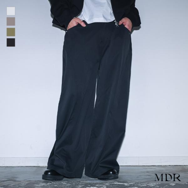 パンツ メンズ ロング丈 春 夏 秋 冬 カーブパンツ ワイド 白 黒 M L XL ストレッチ ゆ...