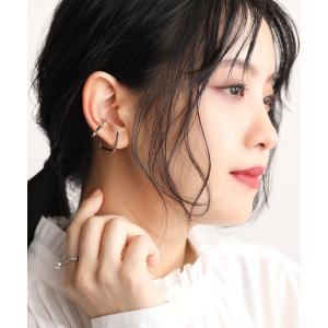 イヤーカフ イヤカフ レディース 片耳用 イヤーアクセサリー イヤーフック『2連風シンプルイヤーカフ』※衛生上の為、返品・交換不可※※メール便可※【2】