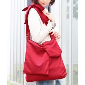 ショルダーバッグ 斜め掛けバッグ レディース バッグ『ショルダーリボン×デザインポケットバッグ』※返品交換不可※【メール便不可】