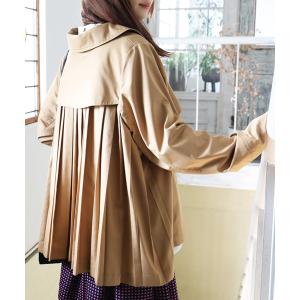 トレンチコート レディース アウター ショート丈 プリーツ『バックプリーツショートトレンチコート』【メール便不可】