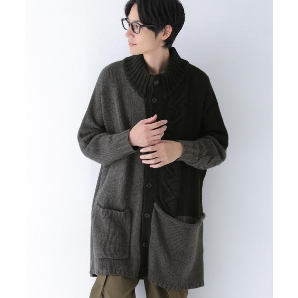 ロング カーディガン メンズ トップス ユニセックス 秋冬 ニット アウター『kOhAKUざっくり編...