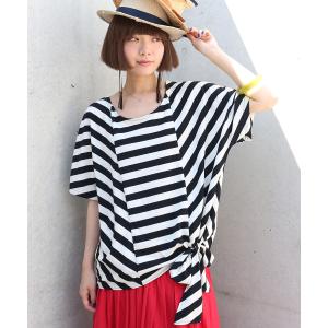 トップス レディース カットソー Tシャツ 半袖 ボーダー ...