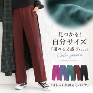 ストレートパンツ レディース 秋冬 ショート レギュラー ロング 裏起毛 選べる着丈シリーズ【メール便不可】【20】｜オシャレウォーカー