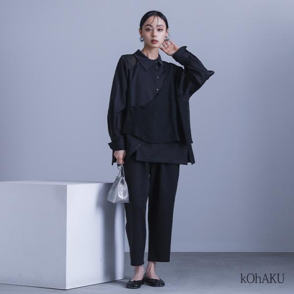 「送料無料」セットアップ パンツ シャツ レディース 長袖 パンツドレス パンツスーツ フォーマル ...