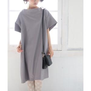 レディース ワンピ 膝丈 ミディアム 半袖 ボートネック きれいめ フォーマル 結婚式『洗練シンプルモードワンピース』※メール便可※【10】