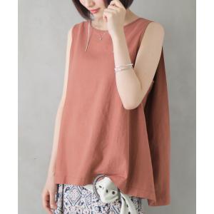 タンクトップ レディース 春夏 トップス  フレア  セットアップ 『風合いリネン変形フレアタンクトップ』※返品交換不可※※メール便可※【10】