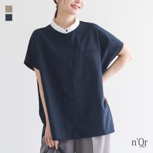 ブラウス 半袖 レディース 春 夏 シャツ 配色...の商品画像