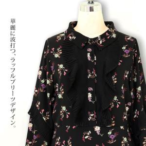 ワンピース 長袖 レディース 春 秋 冬 黒 ...の詳細画像2
