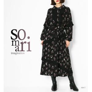 ワンピース 長袖 レディース 春 秋 冬 黒 ...の詳細画像5