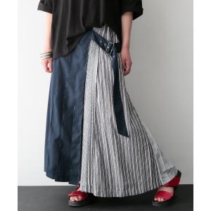 スカート レディース ボトムス ストライプ プリーツ