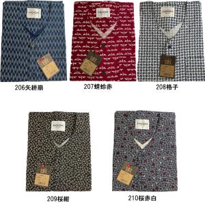HOOH 和柄鯉口シャツ 綿100%素材 ダボ...の詳細画像2