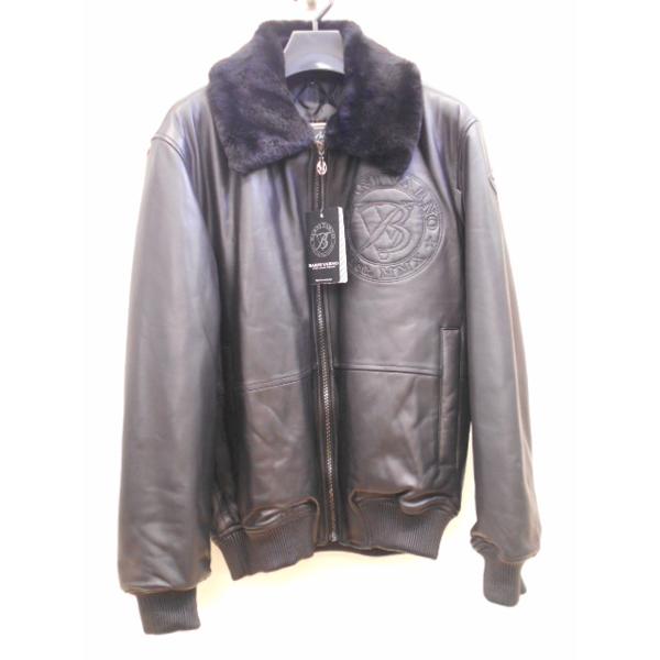 14バーニバーノメンズ羊革ブルゾン