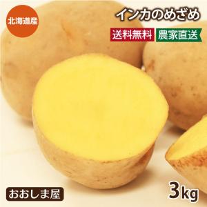 北海道ジャガイモ インカのめざめ 3kg（30玉前後）＜7月下旬より出荷＞ 送料無料 いも 芋 じゃがいも 新じゃが 農家直送 大嶌屋（おおしま屋）｜oshimaya-1991