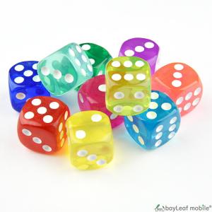 サイコロ さいころ ダイス 6面 アクリル 16mm クリア カラフル 立方体