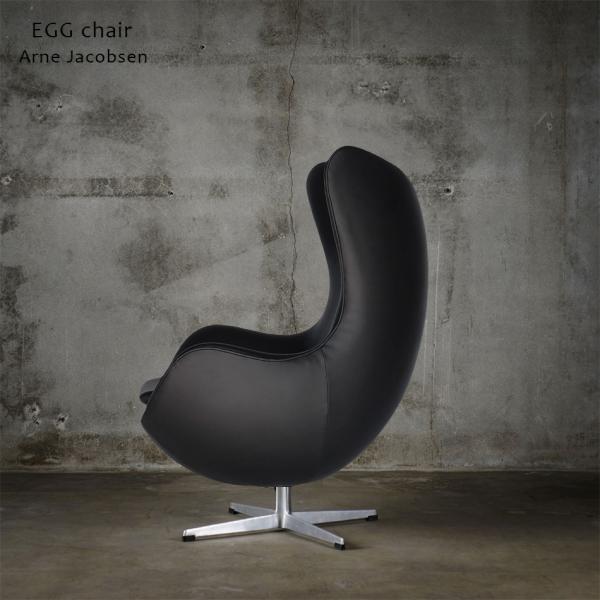 エッグチェア ブラックレザー egg chair アルネ・ヤコブセン パーソナルチェア デザイナーズ...