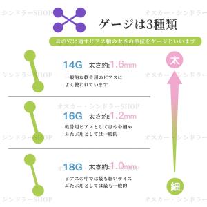 (24時間以内発送)ボディピアス 18G 16...の詳細画像2