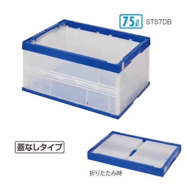 コンテナボックス 折りたたみコンテナ ふたなし 75L テラモト DS-262-107-0 収納 整...