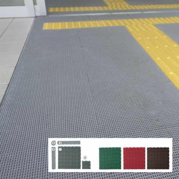 玄関マット 泥落としマット 業務用 風除室 ブイステップマット13 本駒 450×450mm 山崎産...