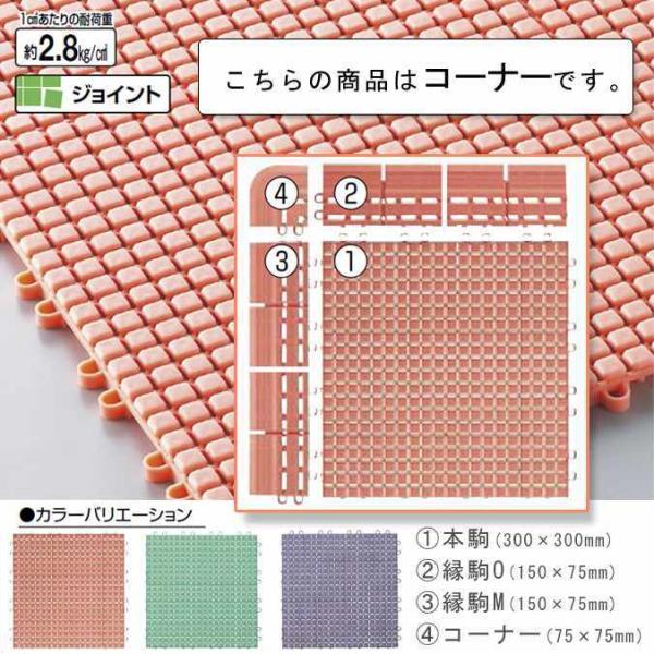 素足スノコ 業務用 コーナー 75×75mm ジョイント式 山崎産業 F-163-FC すのこ シャ...
