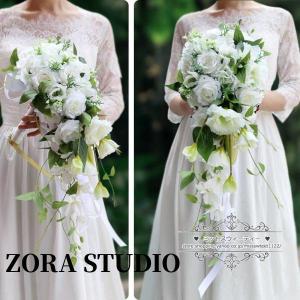 ウエディングブーケキャスケードブーケ結婚式ブーケ...の商品画像