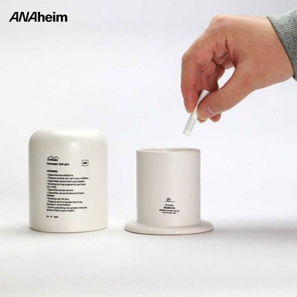 ANAheim (アナハイム) Porcelain Ash-Pot 灰皿 蓋付き おしゃれ 卓上 室...