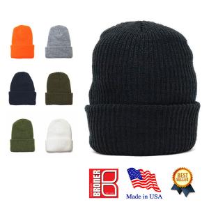USA製 シンプル リブ ニット帽 ニットキャップ 「BRONER