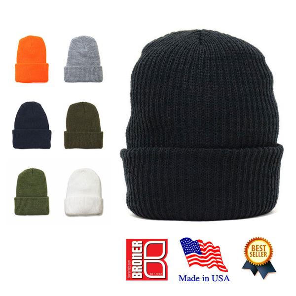 BRONER ブローナー Value Knit Cuff Cap Made in USA ニットキャ...