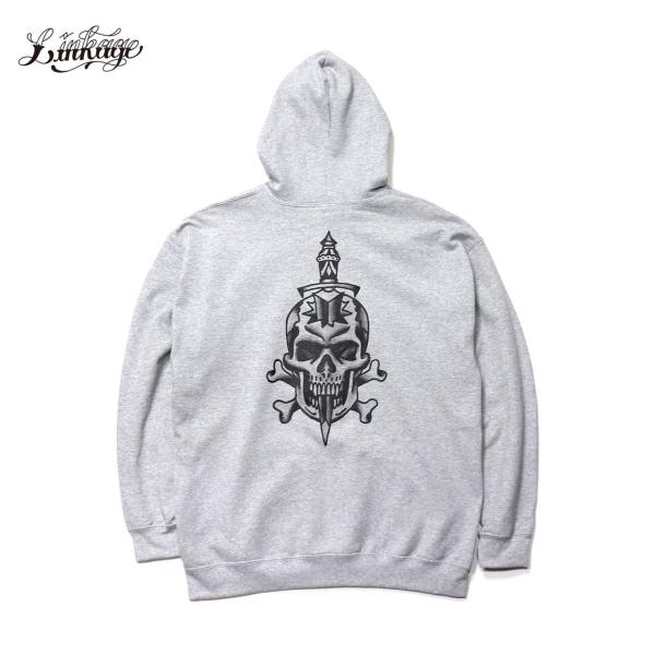 LINKAGE (リンケージ) Skull &amp; Sword Zip-Up スウェット パーカー フル...