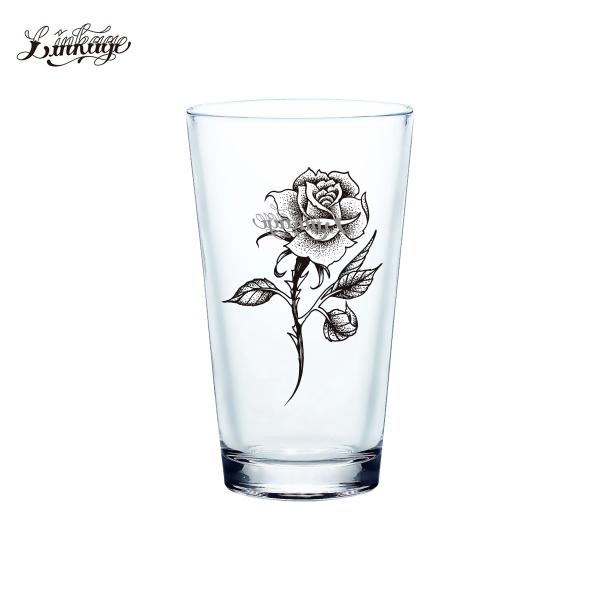 LINKAGE リンケージ ビールグラス ビアグラス グラス パイントグラス 薔薇 透明 日本製 メ...
