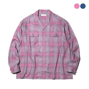 ラディアル シャツ メンズ 長袖 チェック オンブレ カジュアル ブランド 日本製 RADIALL Easy OPEN COLLARED SHIRT L/S｜oss