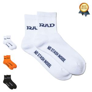 RADIALL ラディアル ソックス 靴下 メンズ ブランド くるぶし上 厚手 黒 白 日本製 ギフト Low Kick Solid 1PAC SOX SHORT｜oss