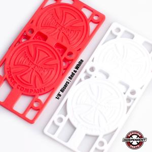 インディペンデント ライザーパッド スペースパッド 赤/白 2枚入り スケートボード スケボー INDEPENDENT TRUCKS RISER PADS COLOR 1/8inch｜oss