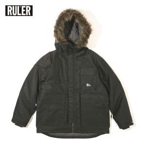 RULER (ルーラー) WOLF GANG RAID JACKET ファー ジャケット フード メンズ パーカー アウター ストリート 冬 暖かい 防寒 中綿 黒 日本製 ブランド hiphop｜oss