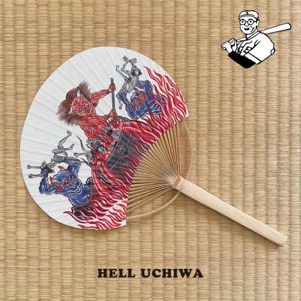 RWCHE ローチ HELL Uchiwa うちわ 竹製 竹 和柄 竹うちわ 竹団扇 おしゃれ 和風...