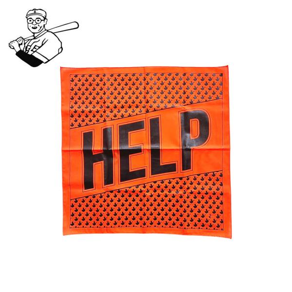 RWCHE ローチ バンダナ オレンジ ブランド メンズ おしゃれ 綿１００％ ハンカチ HELP ...