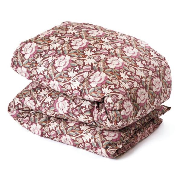 ロマンス小杉 羽毛合い掛けふとんDL ダブル ブラウン 190x210cm V&amp;A 高級 豪華 花柄...