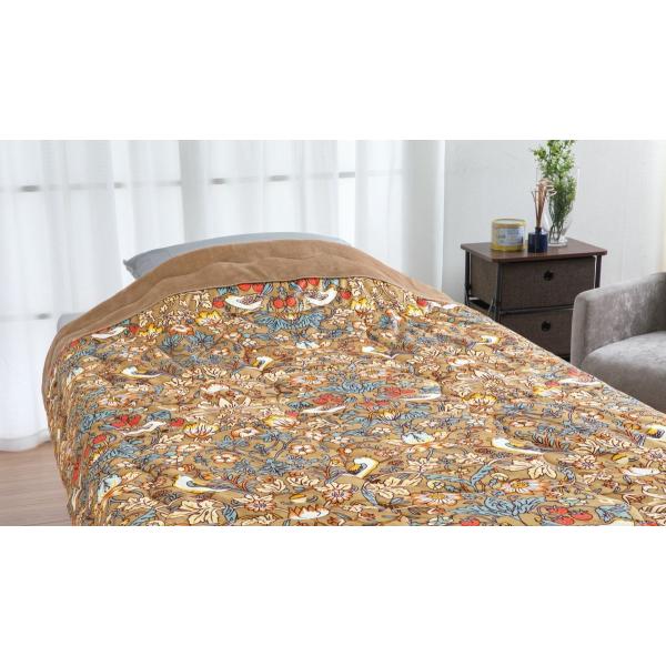 【メーカー直送】ロマンス小杉 V&amp;A 合繊肌掛けふとん マイクロファイバー (いちご泥棒・やわらかタ...