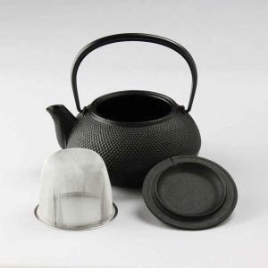 南部鉄器 岩鋳製 鉄瓶兼用急須 5型新亀甲（黒焼付） : ティーセット