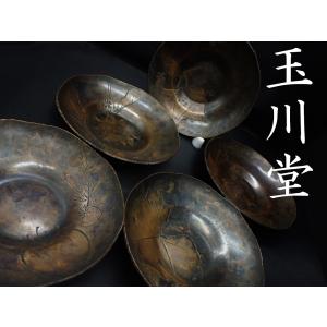 玉川堂　赤銅　変わり図茶托　茶道具　時代　古玩　煎茶道｜osyare-shop