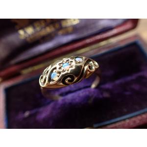 大正/昭和レトロ K18 千本透しリング 11号 : アンティークフィガロ