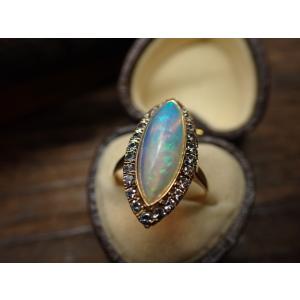 和製ヴィンテージ「千本透かし」 オパールリング 12号 : アンティーク