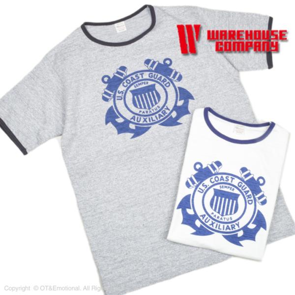 ウエアハウス（WAREHOUSE）リンガーTシャツ 4059 U.S.COAST GUARD