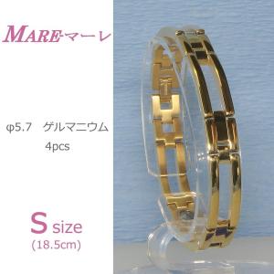 MARE(マーレ) ゲルマニウム4個付ブレスレット GOLD/IP ミラー 111G S (18.5cm) H1126-06S｜otafuku