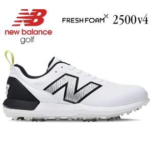 ニューバランス ゴルフシューズ Fresh Foam X 2500 v4 ホワイト/ブラック  スパイク  NEW BALANCE GOLF UG2500B4｜otakara-golf