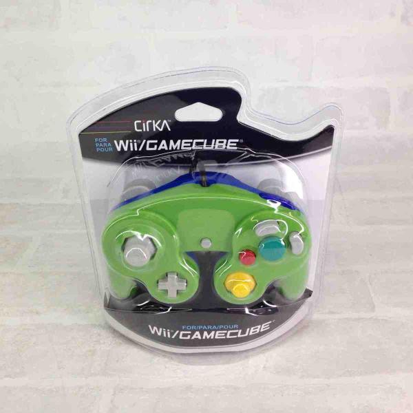 Cirka Wii/ゲームキューブ用 ワイヤードコントローラー グリーン・ブルー