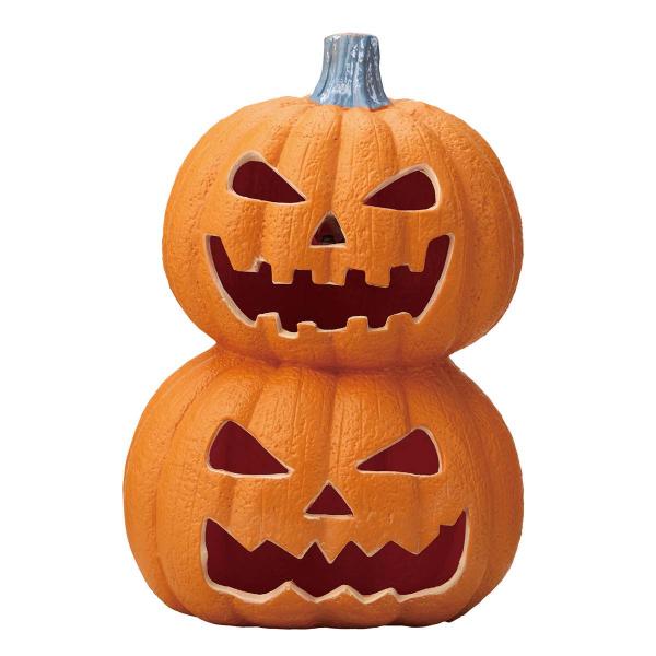 秋の装飾 ハロウィン 飾り 店舗・自宅兼用 LEDパンプキンランタン 2連 1個 幅32×奥行28×...
