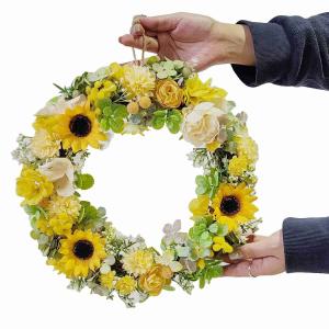 夏の装飾 ひまわり 玄関 壁掛け 飾り 造花 ...の詳細画像2