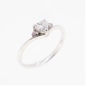 jv411】 リング ハートモチーフ Pt950 プラチナ ダイヤモンド 0.1ct 10