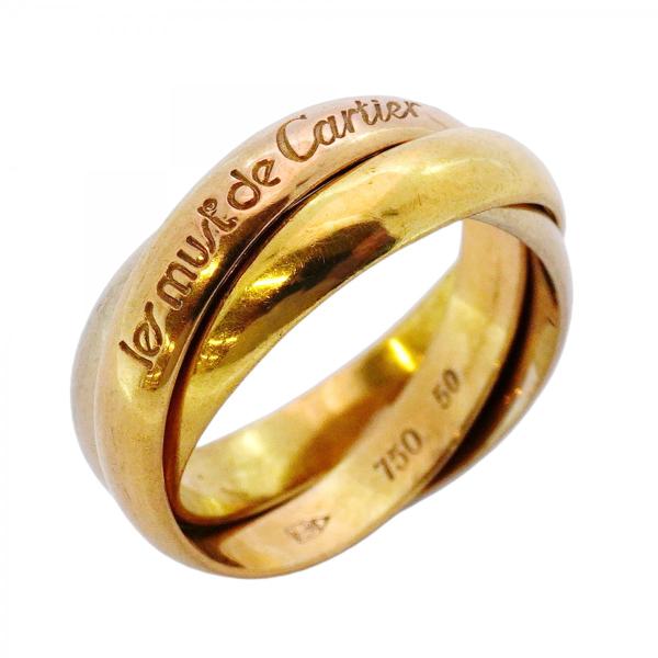 【5jmb0064】カルティエ リング トリニティ K18YG イエローゴールド K18WG ホワイ...